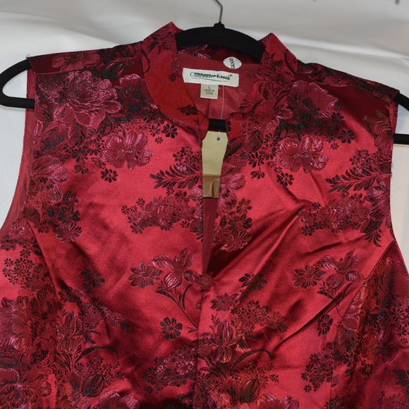 Red Chinese Style Vest L NWT - Picture 2 of 5